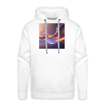 Iridescent Liquid Waves - Men's Premium Hoodie - white - Front - Liam (192cm)