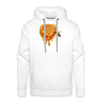 Golden Dripping Honeycomb with Honey Bee - Men's Premium Hoodie - white - Front - Liam (192cm)