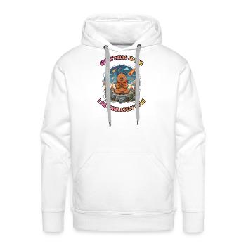 Everything Is Fine Zen Capybara Meme Mascot - Men's Premium Hoodie - white - Front - Liam (192cm)