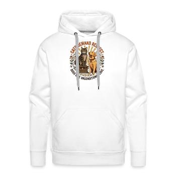 Cats Demand Respect Dogs Give Love - Men's Premium Hoodie - white - Front - Liam (192cm)