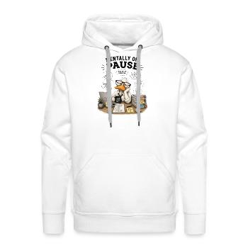 Mentally on Pause: Duck in Office - Men's Premium Hoodie - white - Front - Liam (192cm)