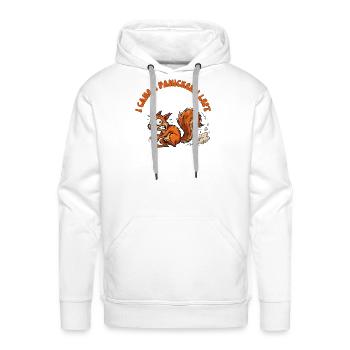 I Came I Panicked I Left Squirrel - Men's Premium Hoodie - white - Front - Liam (192cm)