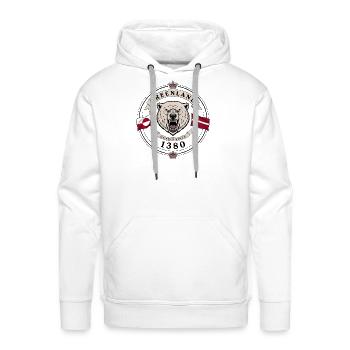 Greenland - Danish since 1380 with polar bear - Men's Premium Hoodie - white - Front - Liam (192cm)