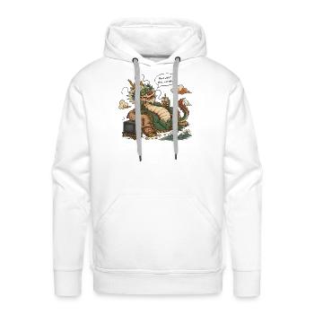 Lazy Dragon - Men's Premium Hoodie - white - Front - Liam (192cm)