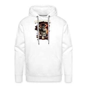 Swing Hard or Die Skull Baseball - Men's Premium Hoodie - white - Front - Liam (192cm)
