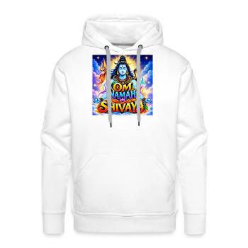 Om Namah Shivaya Color Burst - Men's Premium Hoodie - white - Front - Liam (192cm)