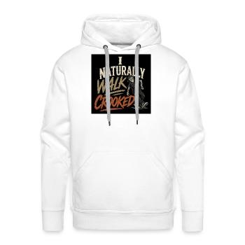 I NATURALLY WALK CROOKED  - Men's Premium Hoodie - white - Front - Liam (192cm)