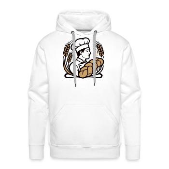 Baker Braided Loaf Logo - Men's Premium Hoodie - white - Front - Liam (192cm)