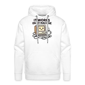 It Works On My Machine Retro PC - Men's Premium Hoodie - white - Front - Liam (192cm)