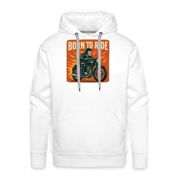 Born to Ride Vintage Motorcycle - Men's Premium Hoodie - white - Front - Liam (192cm)