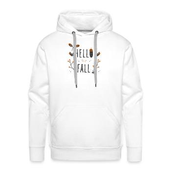 Hello Fall Cute Autumn Typography Doodle - Men's Premium Hoodie - white - Front - Liam (192cm)