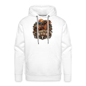 Born to Ride Western Horse - Men's Premium Hoodie - white - Front - Liam (192cm)
