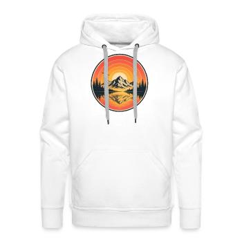 Mountain_Lake_Reflection_Sunset_T-Shirt - Men's Premium Hoodie - white - Front - Liam (192cm)