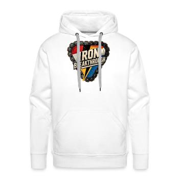 Iron Breakthrough Patch Tee - Men's Premium Hoodie - white - Front - Liam (192cm)