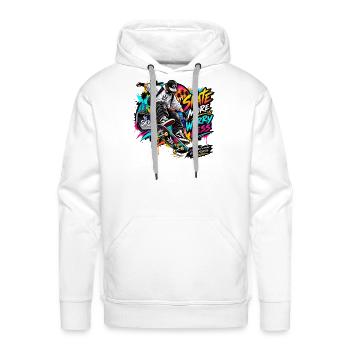 Skate_more- - Men's Premium Hoodie - white - Front - Liam (192cm)