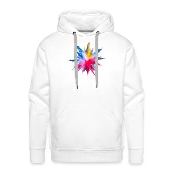 Vibrant Powder Burst - Men's Premium Hoodie - white - Front - Liam (192cm)