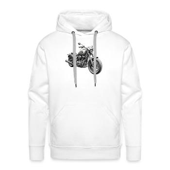 Monochrome Cruiser Motorcycle - Men's Premium Hoodie - white - Front - Liam (192cm)