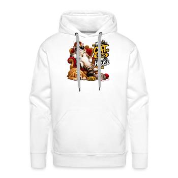 My Cat Runs This House - Men's Premium Hoodie - white - Front - Liam (192cm)