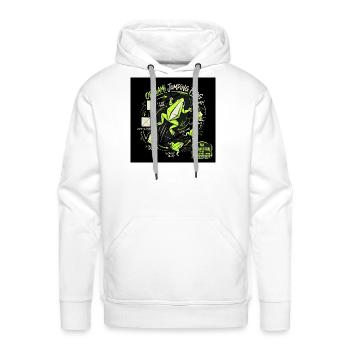 Origami Jumping Frog Streetwear Neon Green Design - Men's Premium Hoodie - white - Front - Liam (192cm)