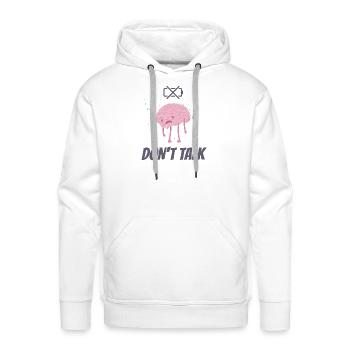 Dont Talk Brain Cry - Men's Premium Hoodie - white - Front - Liam (192cm)