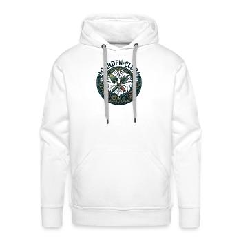 Garden Club Emblem: Roots and Tools - Men's Premium Hoodie - white - Front - Liam (192cm)