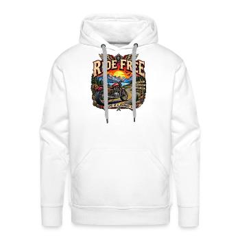 Ride Free Mountain Highway - Men's Premium Hoodie - white - Front - Liam (192cm)