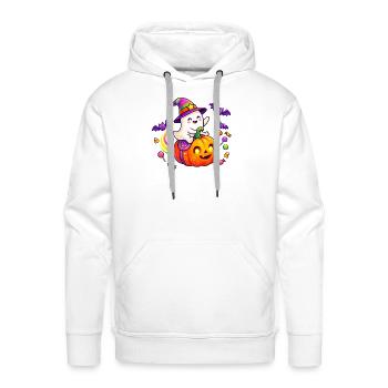 Ghost Pumpkin Halloween Parade - Men's Premium Hoodie - white - Front - Liam (192cm)