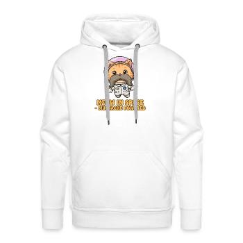 Meow in Space Mustache Powered - Men's Premium Hoodie - white - Front - Liam (192cm)
