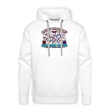 Pain Is Temporary BPC-157 Art - Men's Premium Hoodie - white - Front - Liam (192cm)