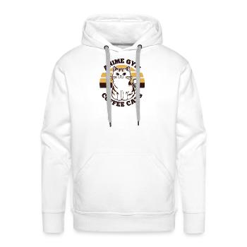 Anime Gym Coffee Cats Logo - Men's Premium Hoodie - white - Front - Liam (192cm)
