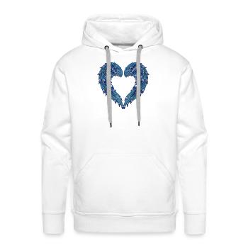Evil Eye Angel Wings Heart Amulet - Men's Premium Hoodie - white - Front - Liam (192cm)