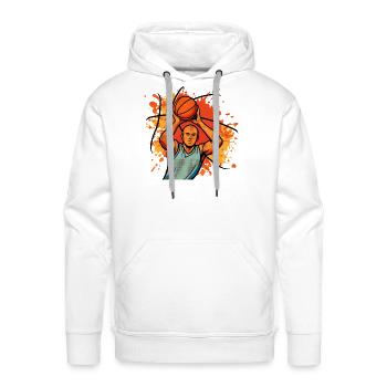 Basketball Pulse Pop Art - Men's Premium Hoodie - white - Front - Liam (192cm)