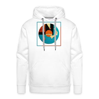 Abstract Cat Orbit Circle - Men's Premium Hoodie - white - Front - Liam (192cm)