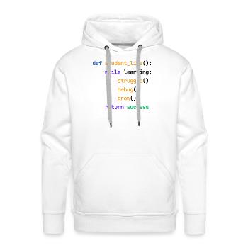 Student Life Python Code Funny Programmer - Men's Premium Hoodie - white - Front - Liam (192cm)