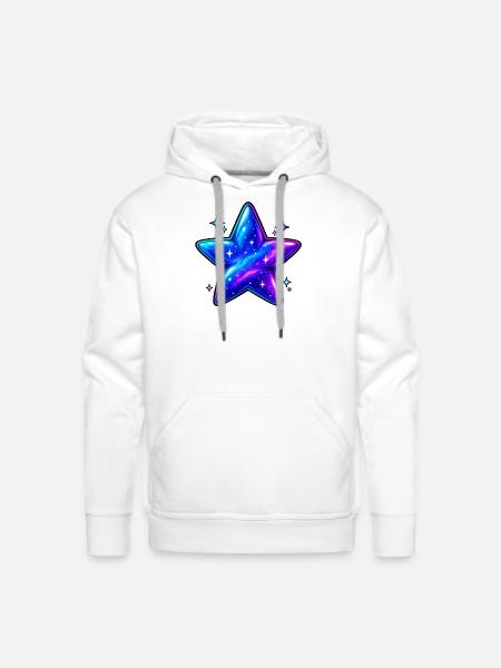 Cosmic Galaxy Star - Men's Premium Hoodie - white