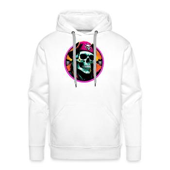 skull pirates with heat - Men's Premium Hoodie - white - Front - Liam (192cm)