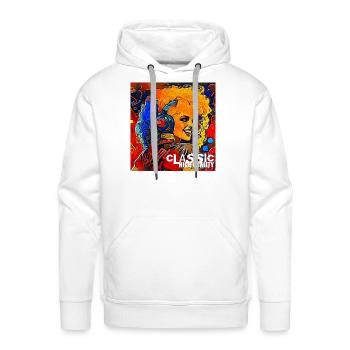 CLASSIC H.Q - Men's Premium Hoodie - white - Front - Liam (192cm)