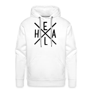 heal - Men's Premium Hoodie - white - Front - Liam (192cm)