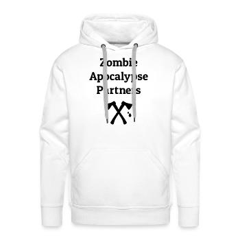 Zombie Apocalypse Partners axes - Men's Premium Hoodie - white - Front - Liam (192cm)