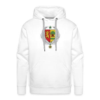 Senegal Coat Of Arms - Men's Premium Hoodie - white - Front - Liam (192cm)
