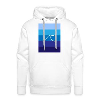 Couches d’ondes art Graphique - Molleton à capuche Premium pour homme - blanc - Devant - Liam (192cm)
