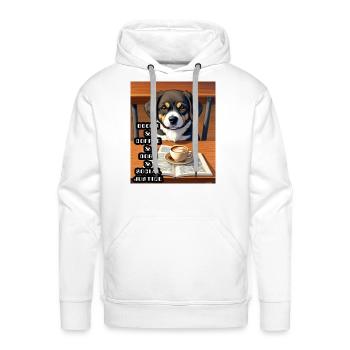 Books And Coffee And Dogs And Social Justice29 - Men's Premium Hoodie - white - Front - Liam (192cm)