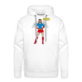 Why strive to be normal - Men's Premium Hoodie - white - Front - Liam (192cm)