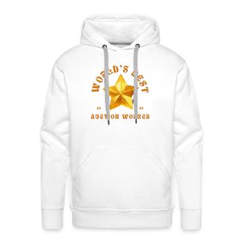 World s Best Auction Worker Funny Job Auction - Men's Premium Hoodie - white - Front - Liam (192cm)