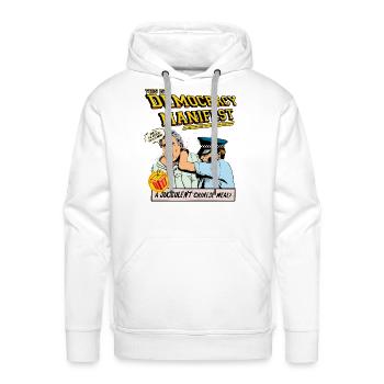 This Is Democracy Manifest Democracy Manifest - Men's Premium Hoodie - white - Front - Liam (192cm)