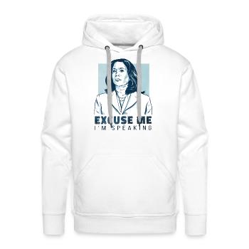 Kamala Quote - Men's Premium Hoodie - white - Front - Liam (192cm)