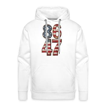 8647 T-Shirt – Anti Trump - Men's Premium Hoodie - white - Front - Liam (192cm)