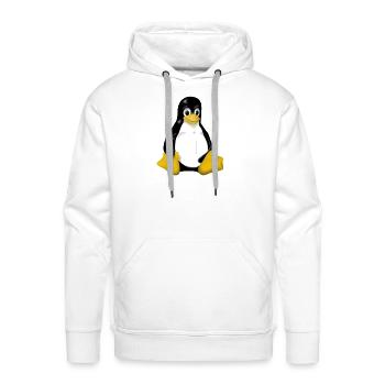 LINUX TUX CONTRA SIT - Men's Premium Hoodie - white - Front - Liam (192cm)