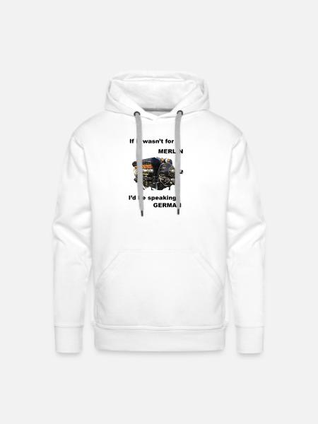Ode to Rolls Royce Merlin Engine - Men's Premium Hoodie - white