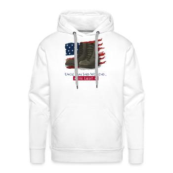Uncle Sam Said Weekend - Men's Premium Hoodie - white - Front - Liam (192cm)